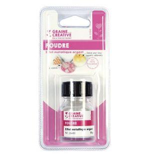 Poudre effet métalllique argent pour pâte FIMO - 8 g