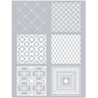 Polymer paste stencil 11,4 x 15,3 cm - Cement Tiles