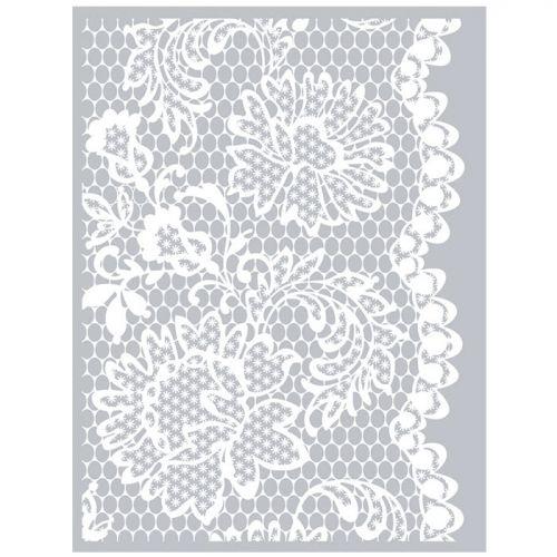 Polymer paste stencil 11,4 x 15,3 cm - Flower Lace Polymer paste stencil 11,4 x 15,3 cm - Flower Lace