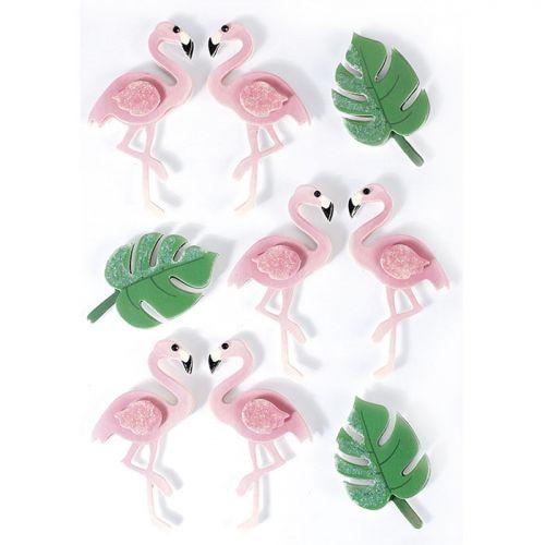 9 pegatinas 3D - Flamingos 5,5 cm 9 pegatinas 3D - Flamingos 5,5 cm