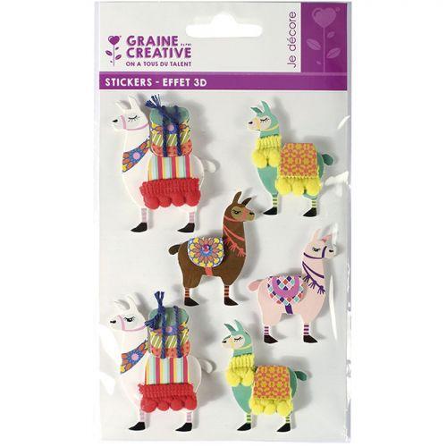6 stickers 3D - Lama 6 cm 6 stickers 3D - Lama 6 cm