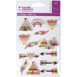 13 pegatinas 3D - Indios 5 cm