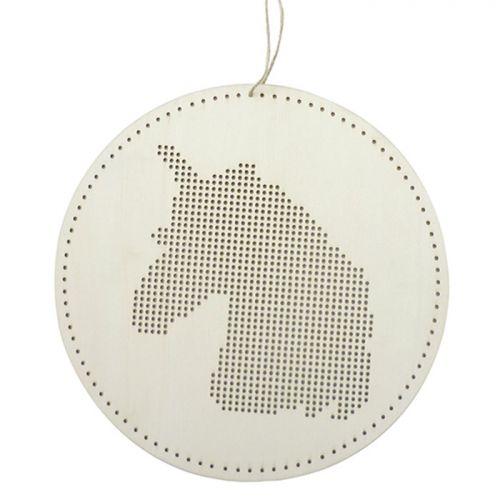 Wooden embroidery mobile - Unicorn 22 cm x 22 cm Wooden embroidery mobile - Unicorn 22 cm x 22 cm