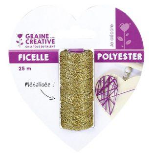 Bobine de ficelle métallisée or 25 m - String Art
