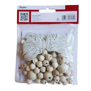 Bolas de madera & hilo para Macrame