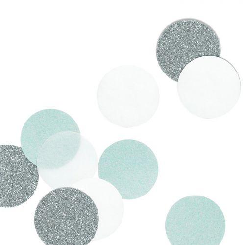 30 confettis argent et bleu menthe 30 confettis argent et bleu menthe