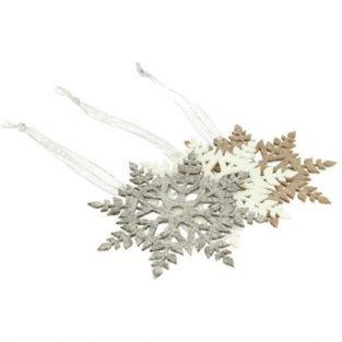 3 felt snowflakes with glitter