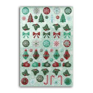 60 stickers epoxy pour scrapbooking - Joyeux Noël