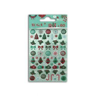 60 stickers epoxy pour scrapbooking - Joyeux Noël