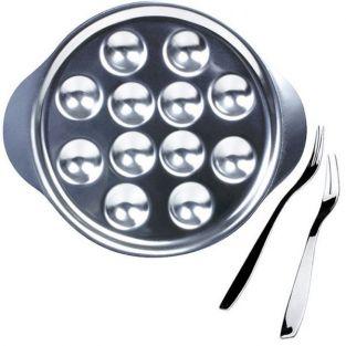 6 platos con 12 huecos + 6 tenedores para caracoles