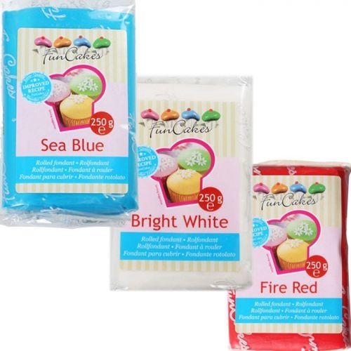 Kit de pâte à sucre France - bleu-blanc-rouge - 750 g Kit de pâte à sucre France - bleu-blanc-rouge - 750 g