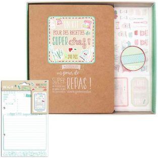 Coffret DIY classeur de recettes + 20 fiches 14 x 21 cm