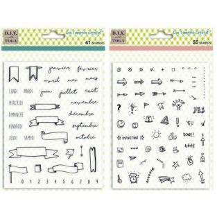 Set 30 tampons transparents pour Bullet journal
