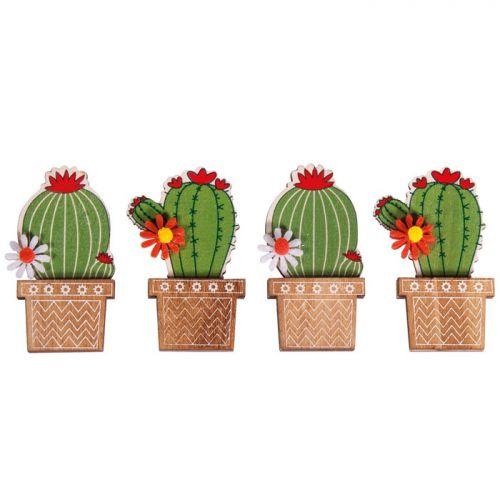 4 autocollants en bois Cactus 6,1 cm 4 autocollants en bois Cactus 6,1 cm