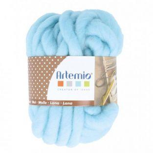 Pelote de laine épaisse 10 m - 70 g - bleu ciel