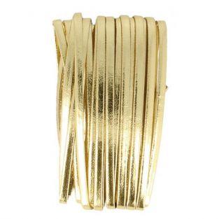 Cordon en cuir 5 m x 4 mm - doré