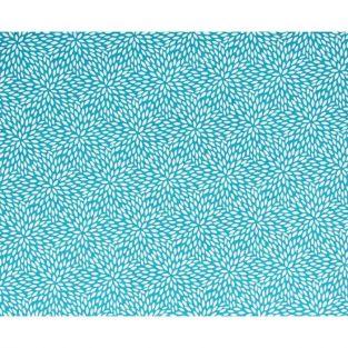 Coupon de tissu 55 x 45 cm - Bleu clair à pétales blancs