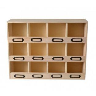 Casier de rangement en bois 12 emplacements
