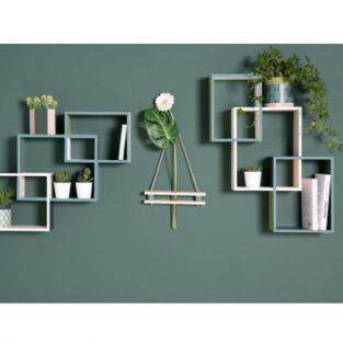 3 nested wooden shelves