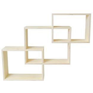 3 nested wooden shelves