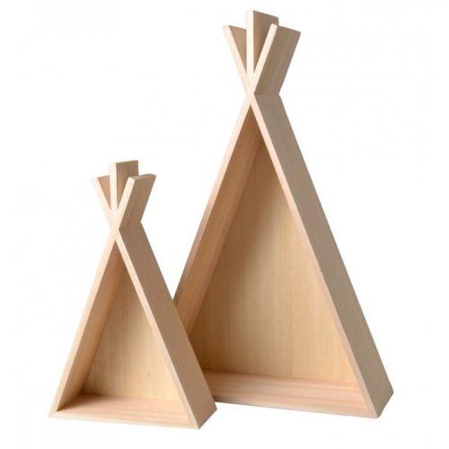 2 étagères en bois Tipi - 45 et 26 cm 2 étagères en bois Tipi - 45 et 26 cm