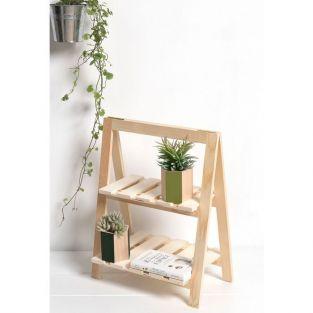 Etagère en bois 2 niveaux 25 x 41 x 51 cm