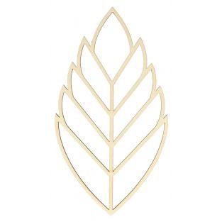 Silhouette en bois feuille tropicale 26 x 14 cm