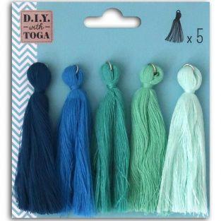 5 maxi borlas de algodón 8 cm - Invierno
