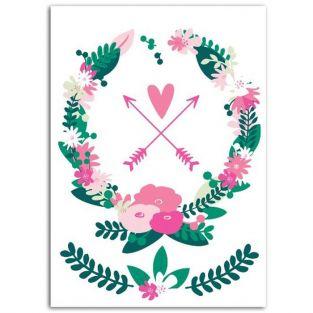 Fusible fabric 15 x 21 cm - Flower wreath