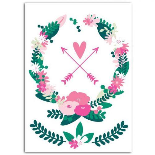 Textile thermocollant 15 x 21 cm - Couronne de fleurs Textile thermocollant 15 x 21 cm - Couronne de fleurs