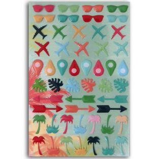 52 Epoxy Stickers - Tropical Paradise