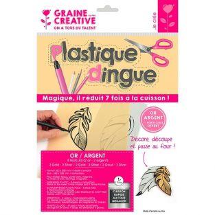 Kit plastique dingue 4 feuilles 26 x 20 cm - 2 or & 2 argent