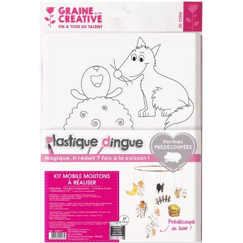 Kit plastique dingue - Mobile moutons à faire soi-même Kit plastique dingue - Mobile moutons à faire soi-même
