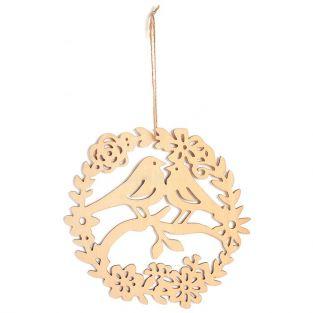 Hanging wooden decor 22 x 22 cm - Swallows