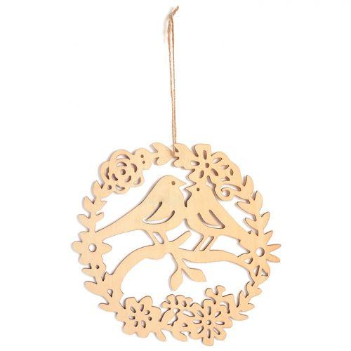 Décor à suspendre en bois 22 x 22 cm - Hirondelles Décor à suspendre en bois 22 x 22 cm - Hirondelles
