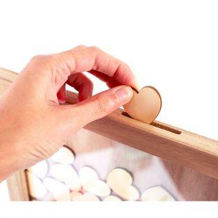 Customizable wooden frame 30 x 42 cm - 100 hearts messages