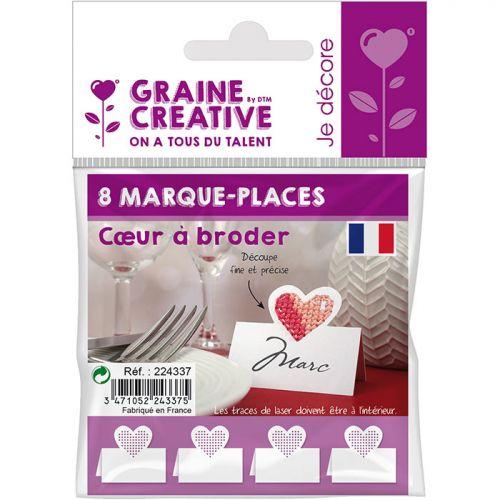 8 marque-places Coeur à broder 8 marque-places Coeur à broder