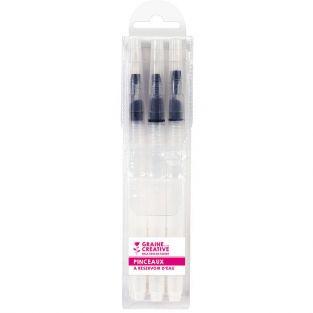 Set de 3 pinceaux à réservoir d'eau - 2 ronds et 1 plat