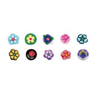 10 mini FIMO canes to slice 5 x 0.5 cm - Flowers