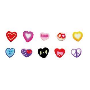 10 mini bastones de arcilla FIMO 5 x 0,5 cm - Corazones