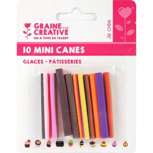 10 mini canes FIMO à trancher 5 x 0,5 cm - Desserts 10 mini canes FIMO à trancher 5 x 0,5 cm - Desserts