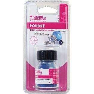 Poudre effet métallique pour pâte FIMO - bleu Saphir