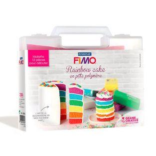 Mallette Rainbow Cake en pâte polymère