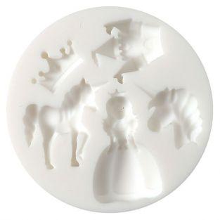 Mini moule en silicone pour pâte FIMO - Licorne & princesse