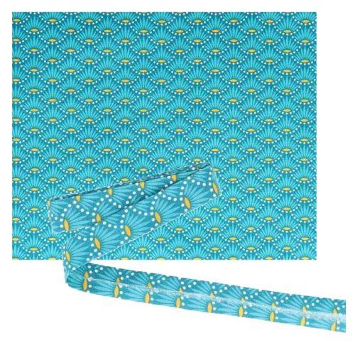 Tissu 55 x 45 cm & biais de couture 3 m x 2 cm - Bleu clair à fleurs Tissu 55 x 45 cm & biais de couture 3 m x 2 cm - Bleu clair à fleurs