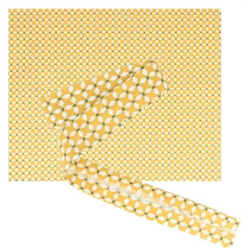 Tissu 55 x 45 cm & biais de couture 3 m x 2 cm - Croix jaunes Tissu 55 x 45 cm & biais de couture 3 m x 2 cm - Croix jaunes