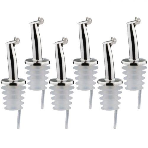 6 bouchons verseurs à clapet en inox et silicone 6 bouchons verseurs à clapet en inox et silicone