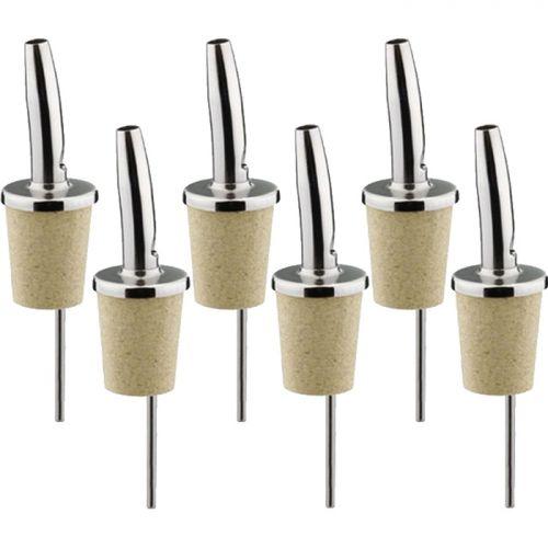 6 bottle pourers - stainless steel and cork 6 bottle pourers - stainless steel and cork