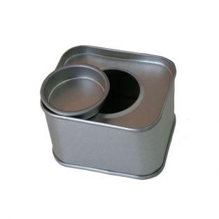 2 small rectangular metal boxes 6 x 5 x 4 cm
