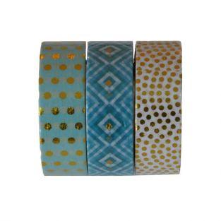 3 masking tapes 10 m - Menthe-doré